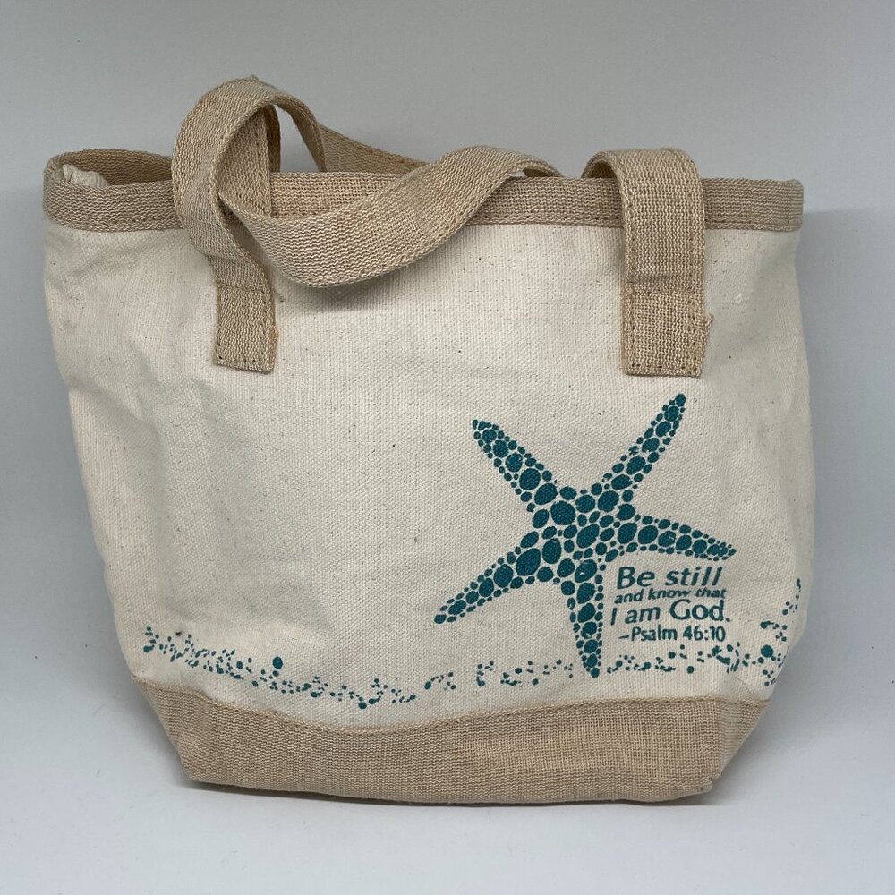 Canvas Starfish Tote Bag-Psalm 46:10